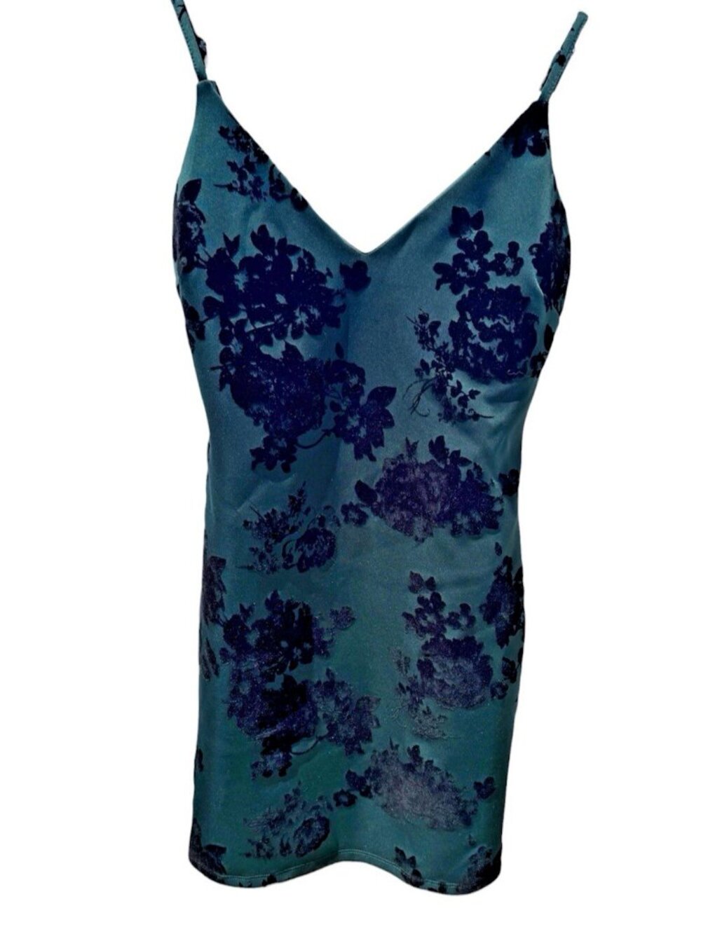 Windsor Dress Green Black Body Con Flocked Floral Size Medium Body Con